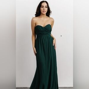RSVP Strapless/Convertable Forest Green Dress